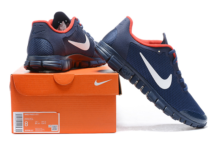 2021 Nike Free 3.0 Mesh Navy Blue Red White Shoes